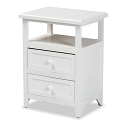 Baxton Studio Karsen Modern and Contemporary White Finished Wood 2-Drawer End Table